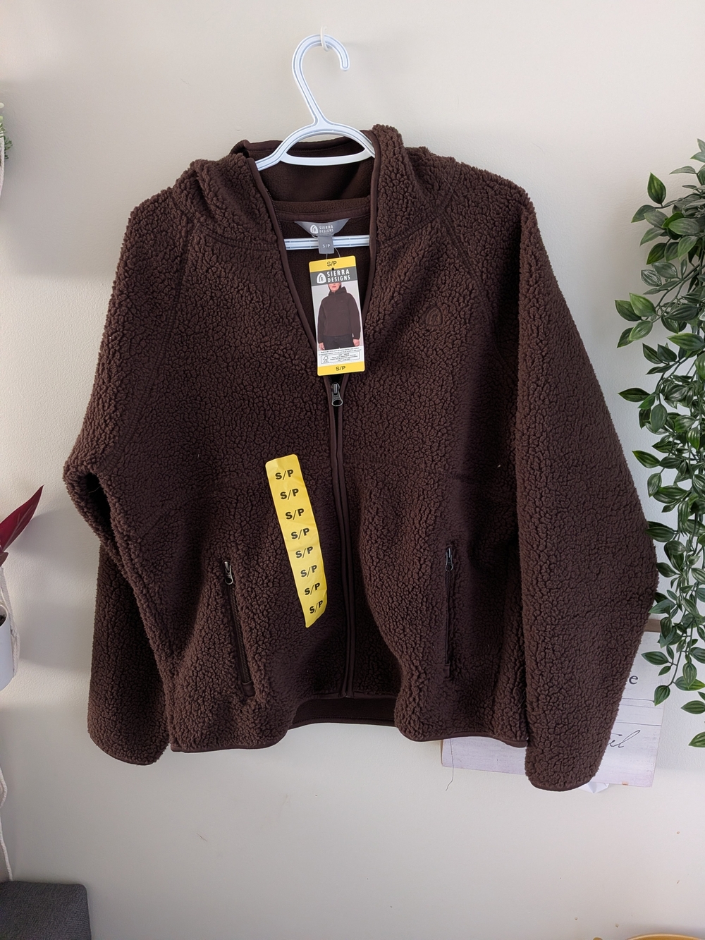 BNWT Sierra Designs Brown Sherpa Zip Hoodie